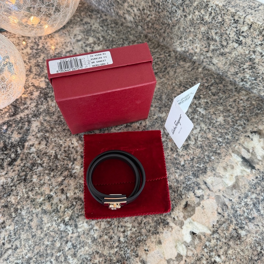 Salvatore Ferragamo Leather Wrap Bracelet - Picture 8 of 9